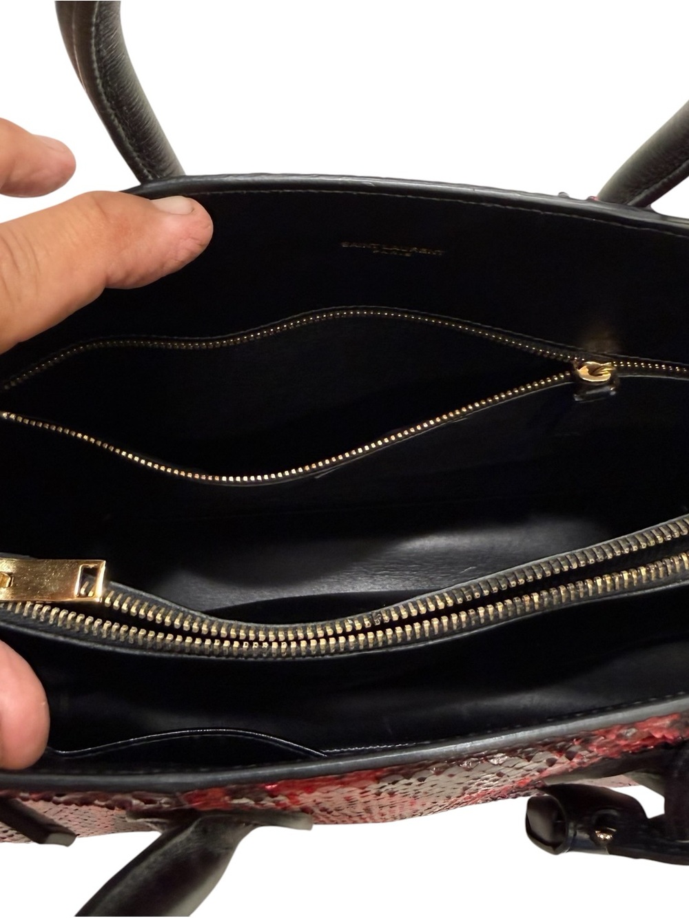 Saint Laurent YSL Sac Dejour Red Python Satchel 355153 LECJ1 - Picture 14 of 16